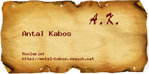 Antal Kabos névjegykártya
